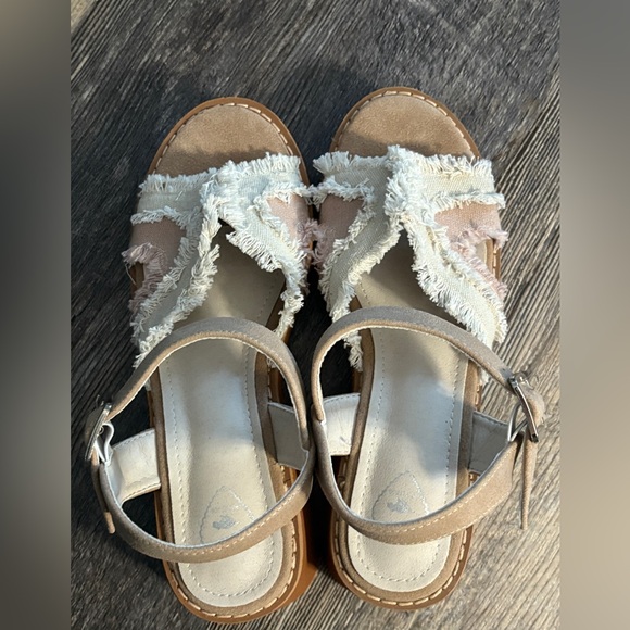 New- Rocket Dog Emily Woman’s Platform Sandal, cream & brown, size 7.5 - Picture 5 of 9